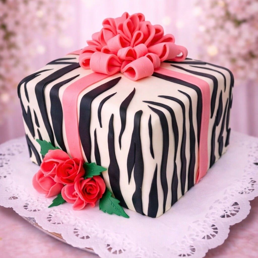 Svatební dort s růžovými květy